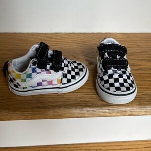 Vans Kids Checkerboard Shoes - Black/White/Multi